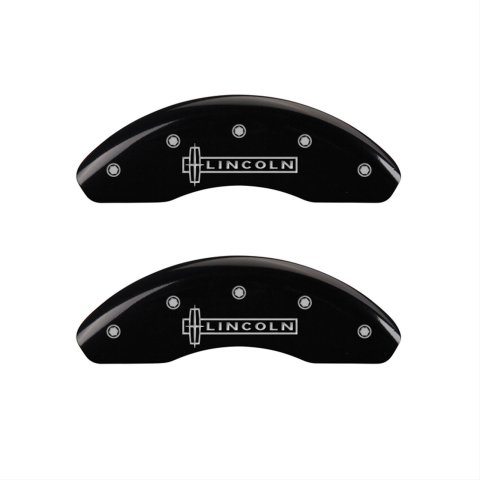 MGP 4 Caliper Covers Engraved Front Lincoln Engraved Rear MKZ Black finish silver ch