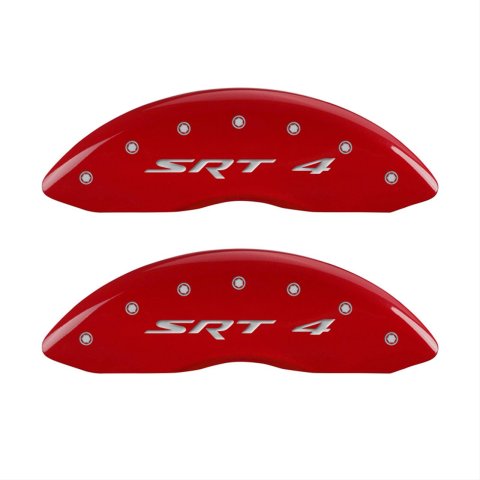 MGP 4 Caliper Covers Engraved Front & Rear SRT4 Red finish silver ch