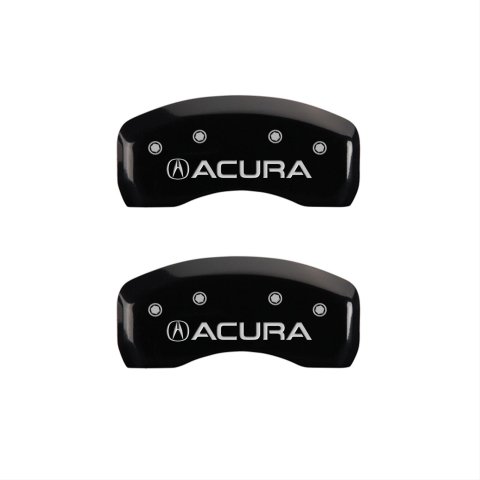 MGP 4 Caliper Covers Engraved Front & Rear Acura Black finish silver ch