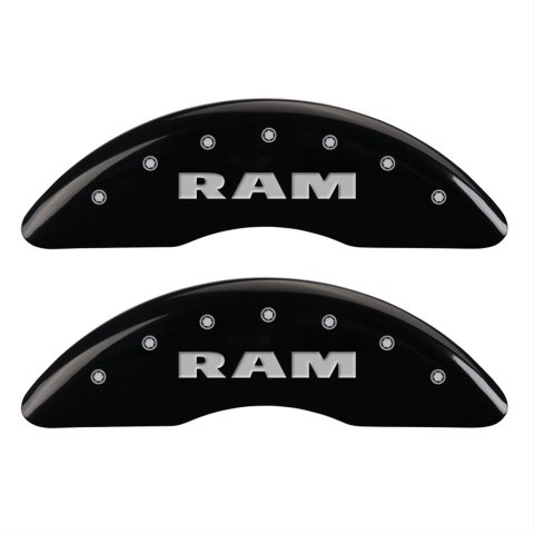MGP 4 Caliper Covers Engraved Front & Rear RAM Black finish silver ch