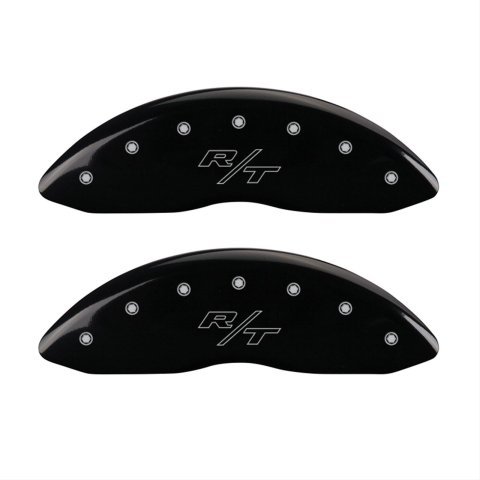 MGP 4 Caliper Covers Engraved Front & Rear Vintage Style/RT Black finish silver ch