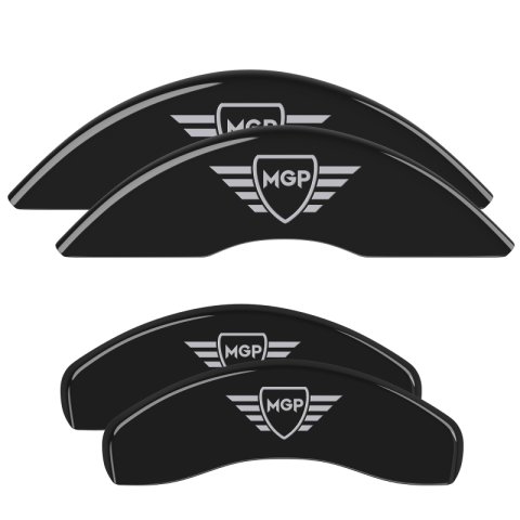 MGP Front set 2 Caliper Covers Engraved Front MGP Black finish silver ch