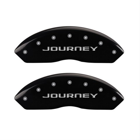 MGP 4 Caliper Covers Engraved Front & Rear With out stripes/Journey Black finish silver ch