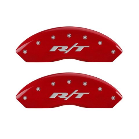 MGP 4 Caliper Covers Engraved Front & Rear RT Red finish silver ch