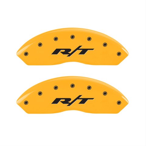MGP 4 Caliper Covers Engraved Front & Rear RT Yellow finish black ch