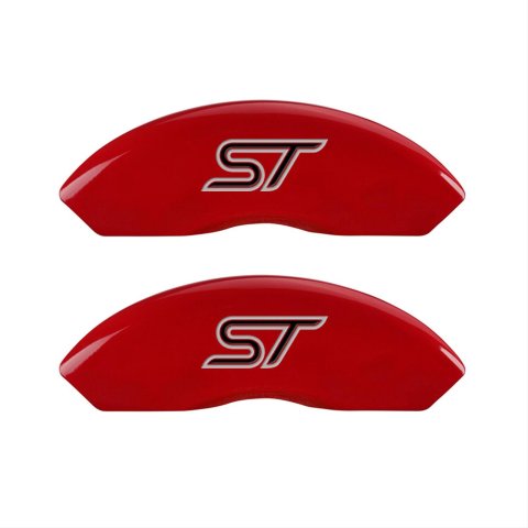 MGP 4 Caliper Covers Engraved Front & Rear No bolts/ST Red finish silver ch