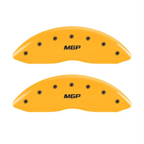 MGP 4 Caliper Covers Engraved Front & Rear MGP Yellow finish black ch