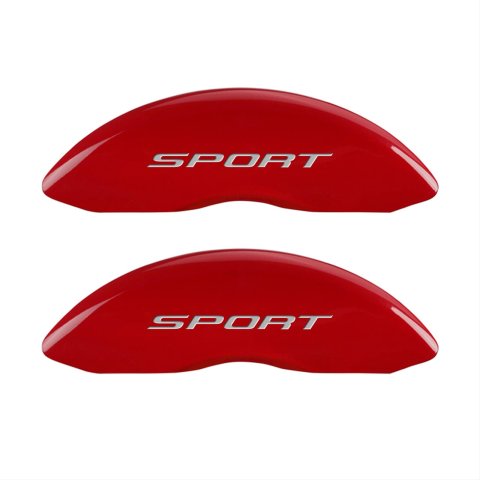 MGP 4 Caliper Covers Engraved Front & Rear No Bolts/Sport 2015 Red finish silver ch