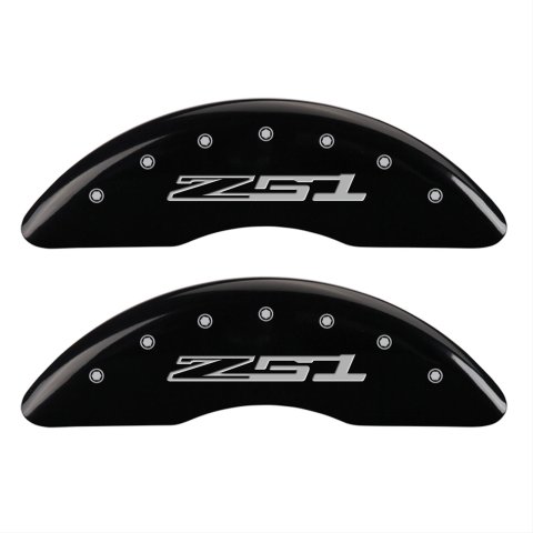 MGP 4 Caliper Covers Engraved Front Corvette C7 Engraved Rear Z51/2015 Black finish silver ch