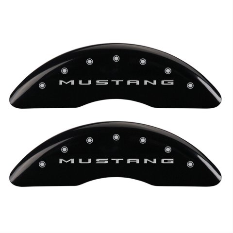 MGP 4 Caliper Covers Engraved Front 2015/Mustang Engraved Rear 2015/Bar & Pony Black fnsh silver ch