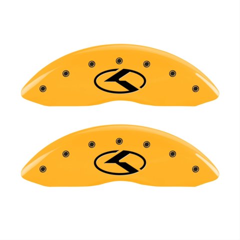 MGP 4 Caliper Covers Engraved Front & Rear Circle K/Kia Yellow finish black ch