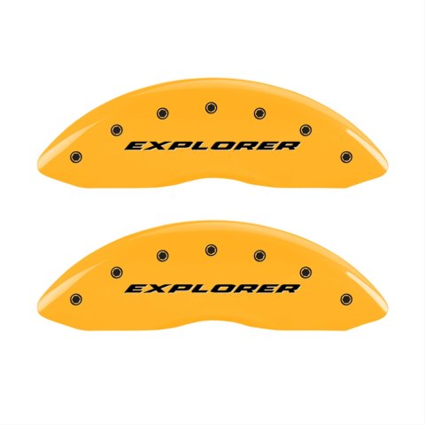 MGP 4 Caliper Covers Engraved Front & Rear Explorer Yellow finish black ch