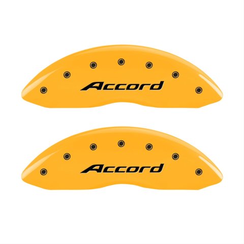 MGP 4 Caliper Covers Engraved Front Accord Engraved Rear Accord Yellow finish black ch