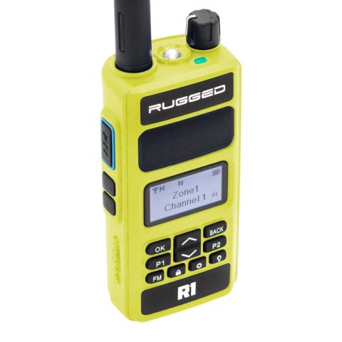 Rugged Radios Rugged R1 - Business Band Two Way Handheld Radio - Digital and Analog Safety Yellow