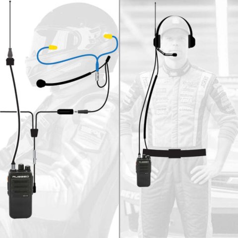 Rugged Radios IMSA Driver & Crew Chief Long Track Racing Kit w/ RDH16 Radios