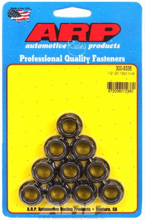 ARP 1/2-20 12PT Nut Kit 8740 Chrome Moly Black - 10 PK