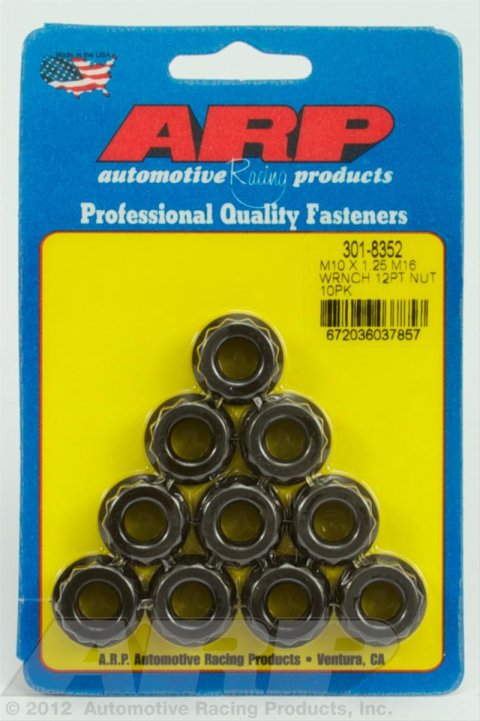 ARP M10 x 1.25 M16 Socket 12pt Nut Kit 10 Pack