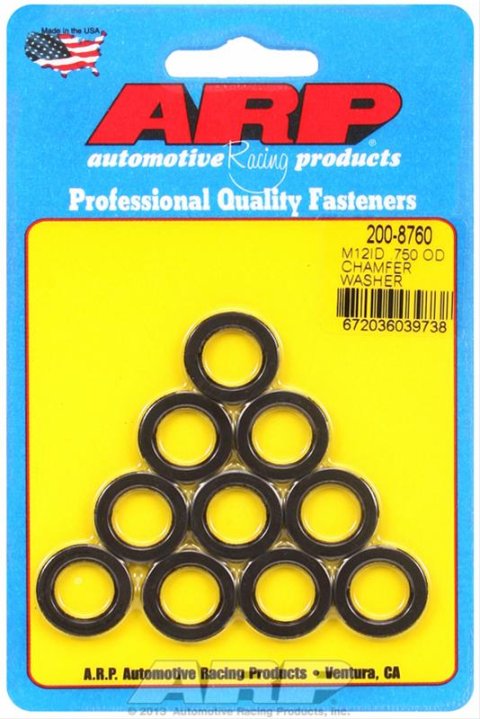 ARP M12 ID 3/4in OD Black Chamfer Washers (10 pack)