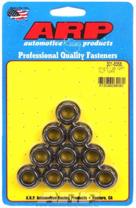 ARP M12 x 1.25 12-Point Nut Kit (Pack of 10)