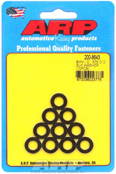 ARP M8 ID .575 OD Black Washers (10/pkg)