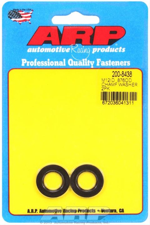 ARP M12 ID .876in OD Chamfer Black Washer Kit (Qty 2)