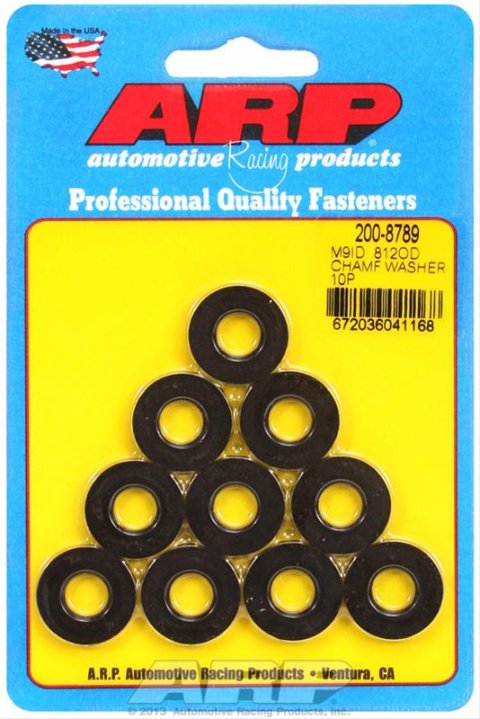 ARP M9 ID .812 OD Chamfer Black Washers (10 pack)