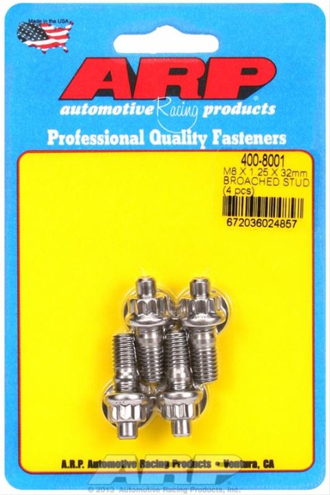 ARP M8 x 1.25 x 32mm Broached 4 Piece Stud Kit