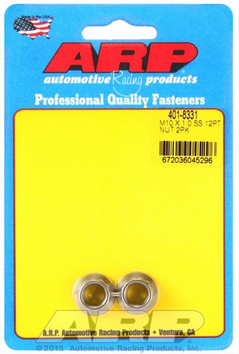 ARP M10 x 1.0 SS 12pt Nut Kit (2/pkg)