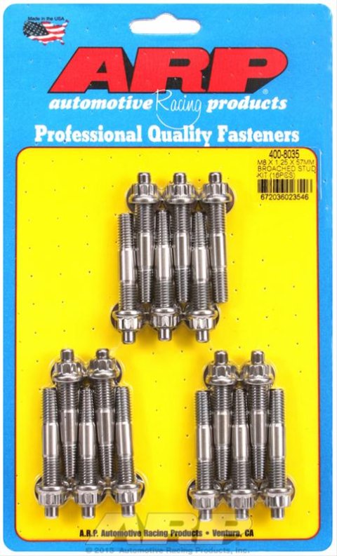 ARP M8 X 1.25 X 57mm Broached Stud Kit - 16pcs
