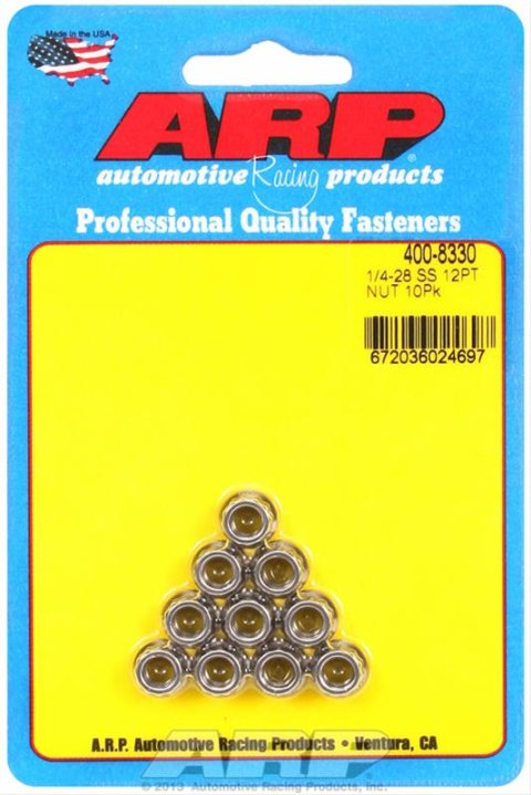 ARP 1/4-28 SS 12pt Nut Kit