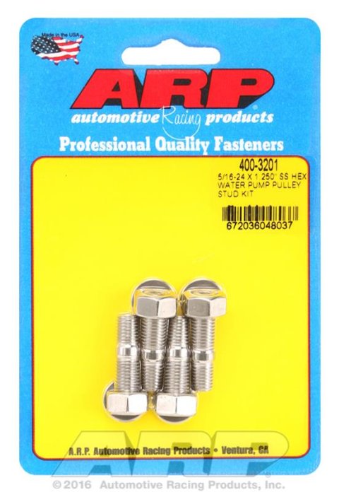 ARP 5/16-24 X 1.250 SS Hex Water Pump Pulley Stud Kit