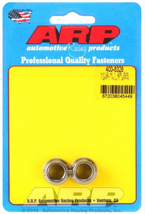 ARP M12 X 1.25 (.750 collar) SS 12pt nut kit