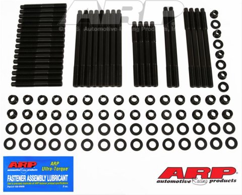 ARP SBC w/Brodix,Rodeck alm Black, 12/18A WT/Clone Brodix hd 3/8 ctr blt holes Head Stud Kit