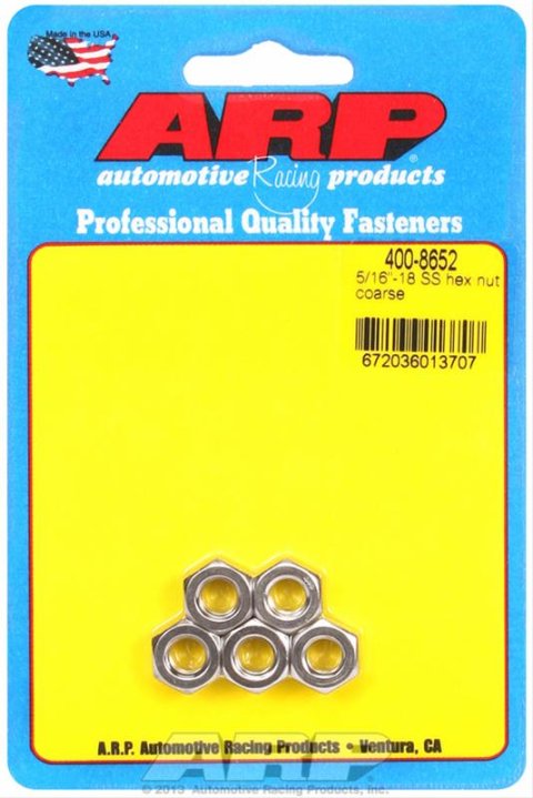 ARP 5/16-18 SS coarse hex nut kit