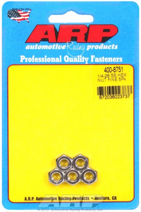 ARP 1/4-28 SS fine hex nut kit