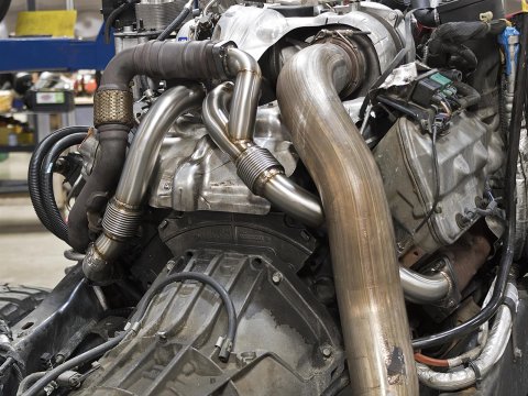 aFe Twisted Steel Power Package Up-Pipes / Manifold 08-10 Ford Diesel Trucks V8 6.4L (td)