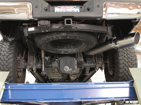 aFe MACHForce XP 5in DPF-Back Stainless Steel Exh Sys, polished tip,Ford Diesel Trucks 11-14 V8-6.7L