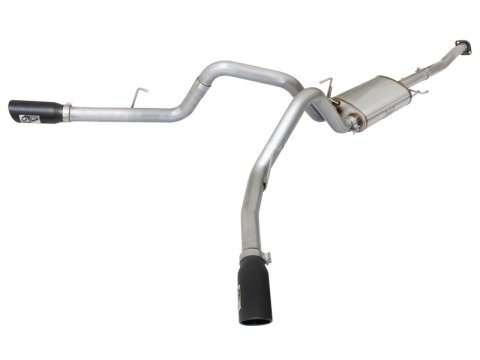 aFe MACH Force XP Exhaust 3in SS Dual Side Exit CB w/ Black Tips 15 Ford F150 Ecoboost V6-2.7L/3.5L