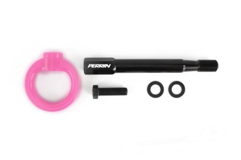 PERRIN 08-14 Subaru WRX/STI (Sedan) / 20-25 Outback All Models Tow Hook Kit (Rear) - Hyper Pink
