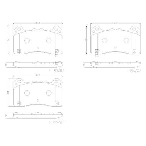 Brembo OE 16-18 Ford Focus PRIME Ceramic Brake Pad - Front