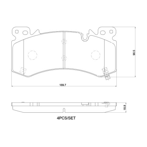 Brembo OE 21-24 Cadillac Escalade/Suburban/23-24 Chevy Silverado 1500 Ceramic Brake Pad - Front