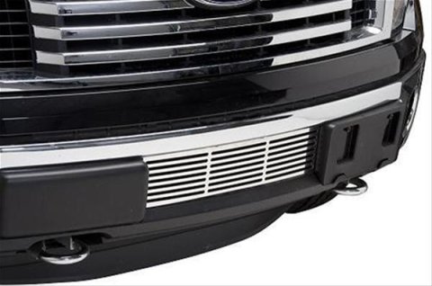 Putco 11-14 Ford F-150 EcoBoost Bumper Grille Inserts - SS - Bar Design - w/ Heater Plug Opening