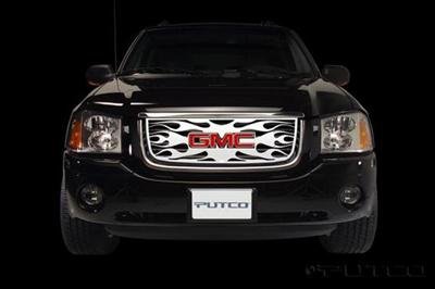 Putco 07-10 GMC Sierra HD Flaming Inferno Stainless Steel Grilles - Blue (Painted)