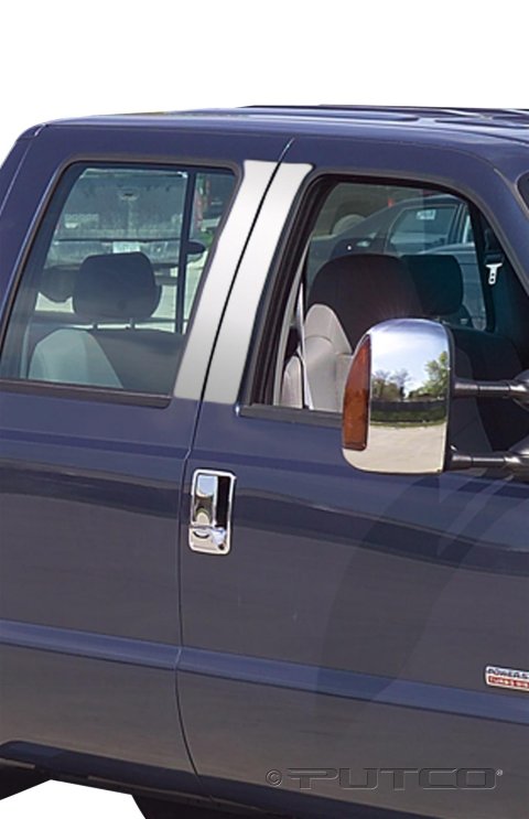 Putco 99-07 Ford SuperDuty (Crew Cab) - 4pcs Stainless Steel Pillar Posts Classic