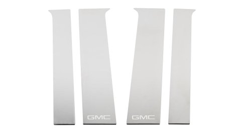 Putco 2020 Chevy Silv HD - Chevy Bow Tie Etching - Crew Cab / Double Cab (6pcs) SS Pillar Posts
