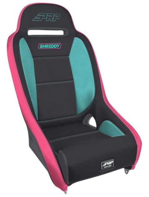 PRP Shreddy Comp Elite Suspension Seat - Black- Pink/Teal
