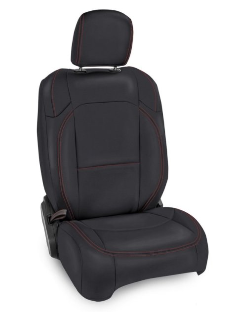 PRP 2018+ Jeep Wrangler JL/2 door/Rubicon Front Seat Covers (Pair) - Black with Red Stitching