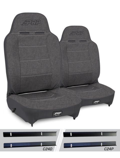PRP 03-06 Jeep Wrangler TJ Enduro High Back Reclining Suspension Seats Kit - Gray (Pair)