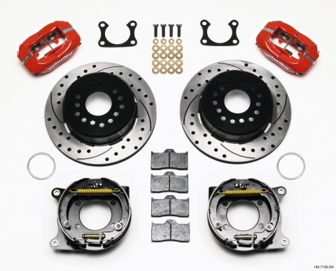 Wilwood Forged Dynalite P/S P-B Kit Drilled-Red Big Ford 2.36in Offset
