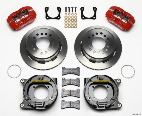 Wilwood Dynapro Low-Profile 11.00in P-Brake Kit - Red Chevy 12 Bolt Spcl 2.81in Offset